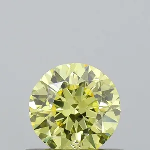 0.42ct ROUND Fancy Yellow VS2 Coloured Lab diamond
