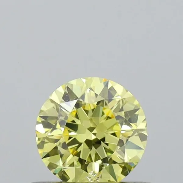 0.42ct ROUND Fancy Yellow VS2 Coloured Lab diamond