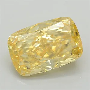 1.36ct CUSHION Fancy Vivid Yellow VS2 Coloured Lab diamond
