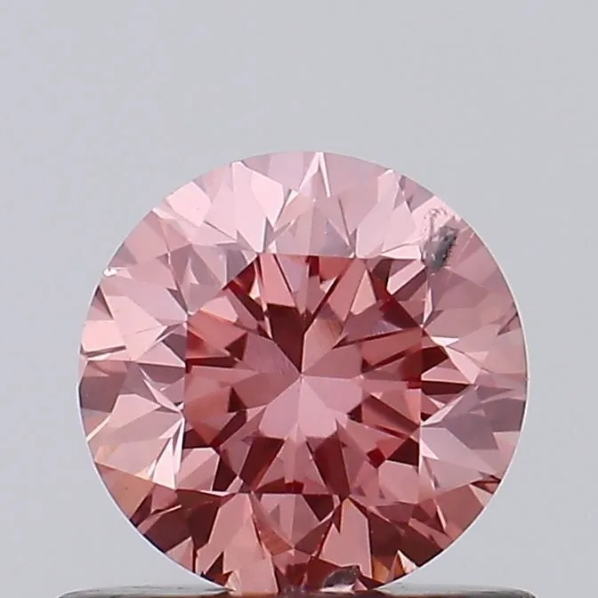 0.70ct ROUND Fancy Intense Brownish Pink SI2 Coloured Lab diamond