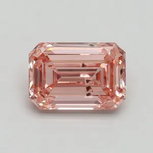 0.88ct EMERALD Fancy Intense Pink SI1 Coloured Lab diamond