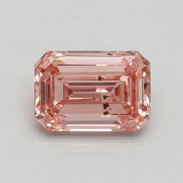 0.88ct EMERALD Fancy Intense Pink SI1 Coloured Lab diamond