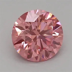 0.51ct ROUND Fancy Vivid Pink VVS1 Coloured Lab diamond