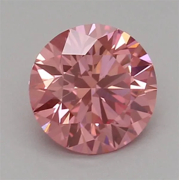 0.51ct ROUND Fancy Vivid Pink VVS1 Coloured Lab diamond