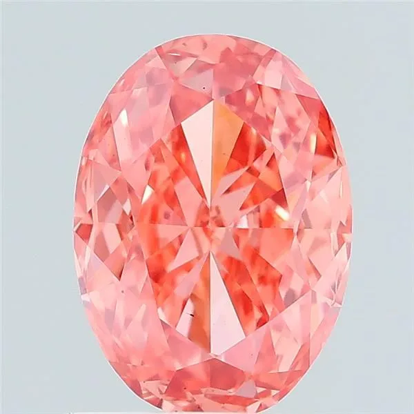 1.08ct OVAL Fancy Vivid Pink VS1 Coloured Lab diamond
