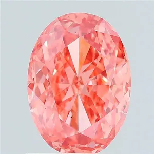 1.08ct OVAL Fancy Vivid Pink VS1 Coloured Lab diamond
