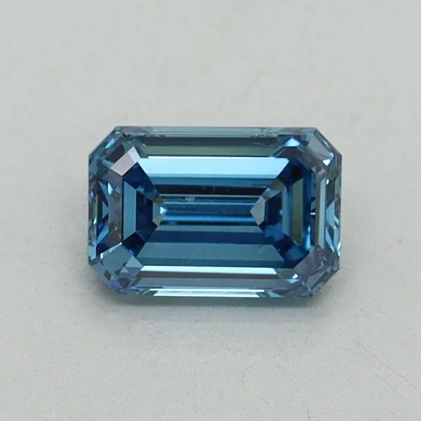 0.51ct EMERALD Fancy Vivid Blue VS2 Coloured Lab diamond