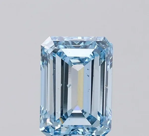 1ct EMERALD Fancy Vivid Blue SI1 Coloured Lab diamond