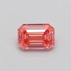 0.35ct EMERALD Fancy Vivid Pink VS1 Coloured Lab diamond