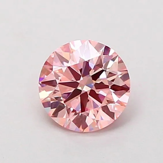 0.93ct ROUND Fancy Vivid Pink VS2 Coloured Lab diamond