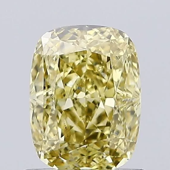 0.98ct CUSHION Fancy Intense Yellow VS1 Coloured Lab diamond