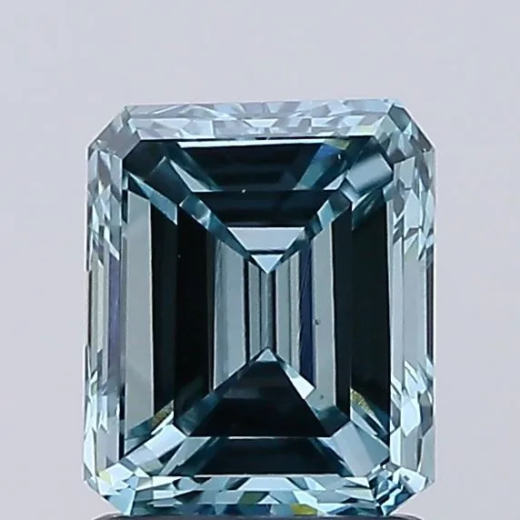 1.55ct EMERALD Fancy Vivid Green Blue VS1 Coloured Lab diamond