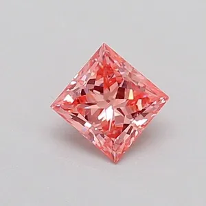 0.33ct PRINCESS Fancy Vivid Pink VVS2 Coloured Lab diamond