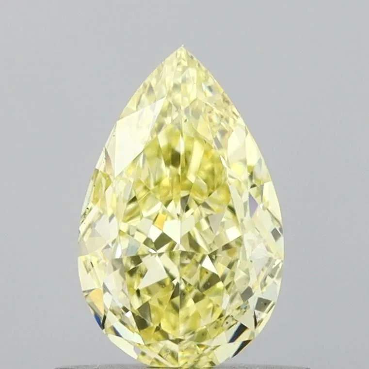 0.74ct PEAR Fancy Yellow VS2 Coloured Lab diamond