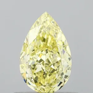 0.74ct PEAR Fancy Yellow VS2 Coloured Lab diamond