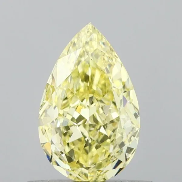 0.74ct PEAR Fancy Yellow VS2 Coloured Lab diamond