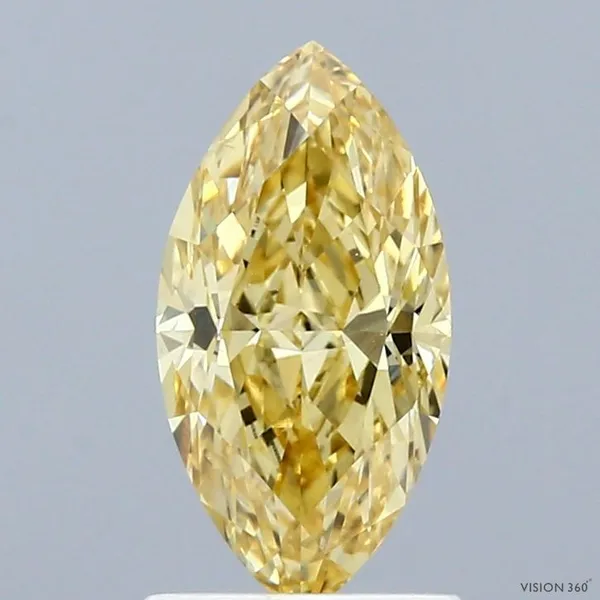1.5ct MARQUISE Fancy Intense Yellow VS1 Coloured Lab diamond