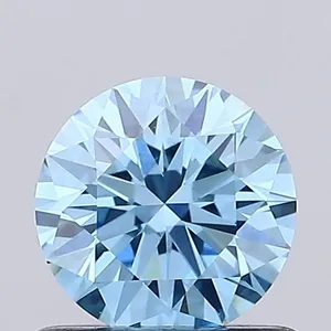 0.69ct ROUND Fancy Vivid Blue VVS2 Coloured Lab diamond