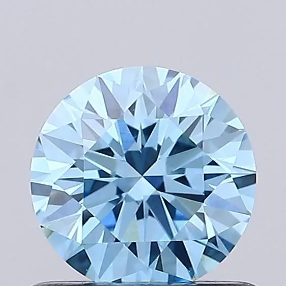 0.69ct ROUND Fancy Vivid Blue VVS2 Coloured Lab diamond