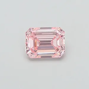 0.9ct EMERALD Fancy Intense Pink VS1 Coloured Lab diamond