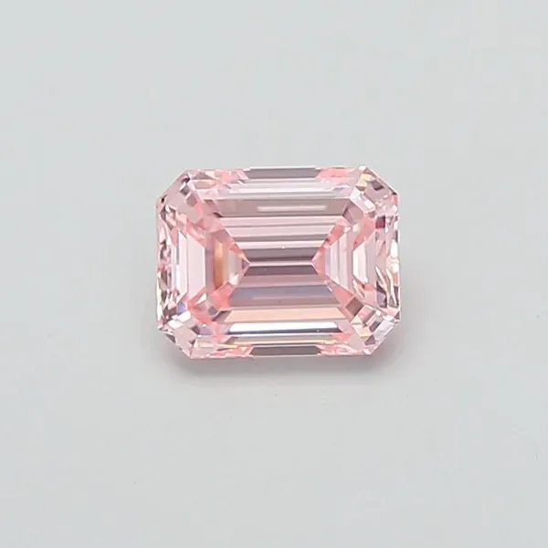 0.9ct EMERALD Fancy Intense Pink VS1 Coloured Lab diamond