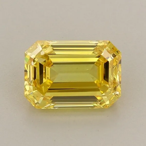 1.21ct EMERALD Fancy Vivid Yellow VS2 Coloured Lab diamond