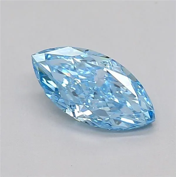 0.71ct MARQUISE Fancy Vivid Blue VVS1 Coloured Lab diamond