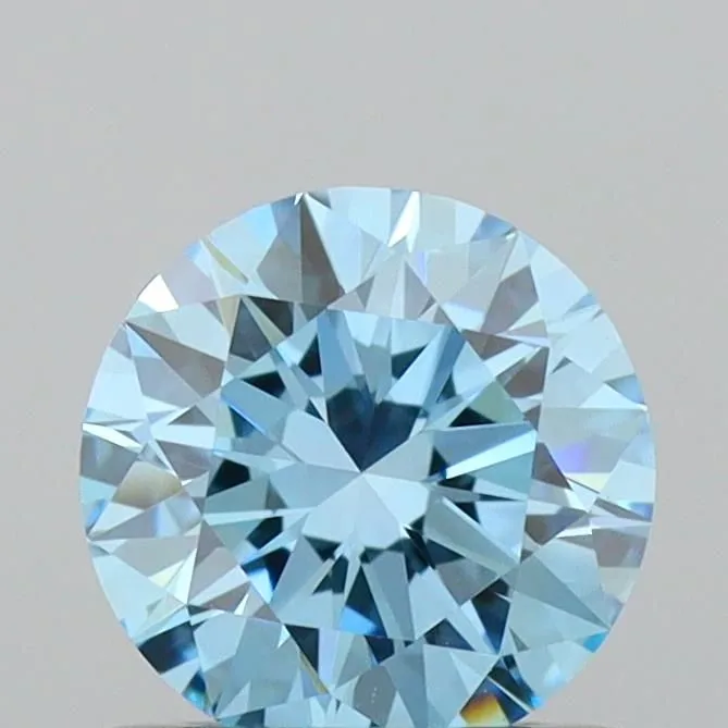 0.66ct ROUND Fancy Vivid Blue VVS1 Coloured Lab diamond