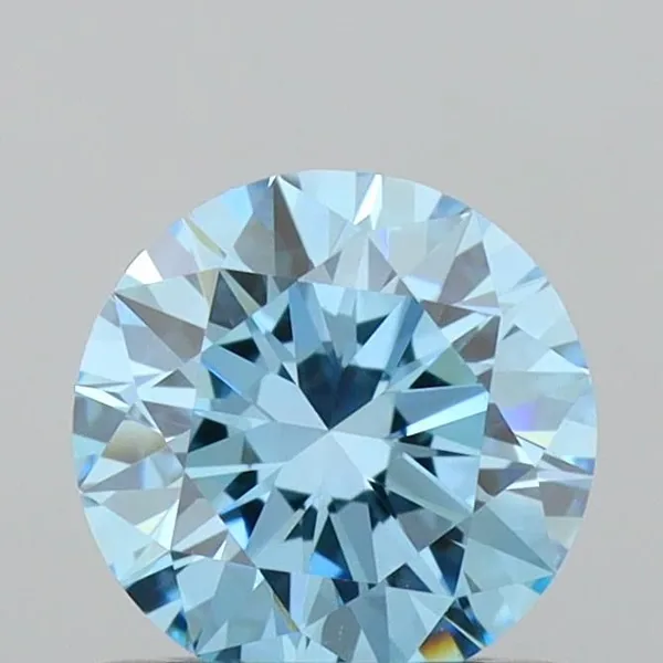 0.66ct ROUND Fancy Vivid Blue VVS1 Coloured Lab diamond
