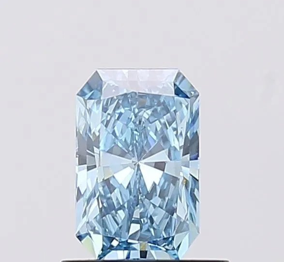 0.73ct RADIANT Fancy Vivid Blue VS1 Coloured Lab diamond
