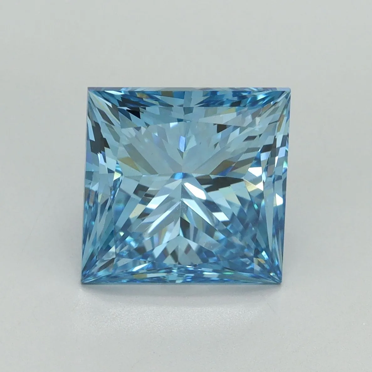 4.04ct PRINCESS Fancy Vivid Blue VS1 Coloured Lab diamond