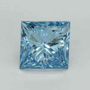 4.04ct PRINCESS Fancy Vivid Blue VS1 Coloured Lab diamond