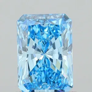 1.09ct RADIANT Fancy Vivid Blue VS1 Coloured Lab diamond