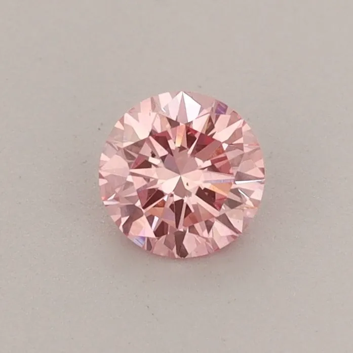 0.35ct ROUND Fancy Vivid Pink VS2 Coloured Lab diamond