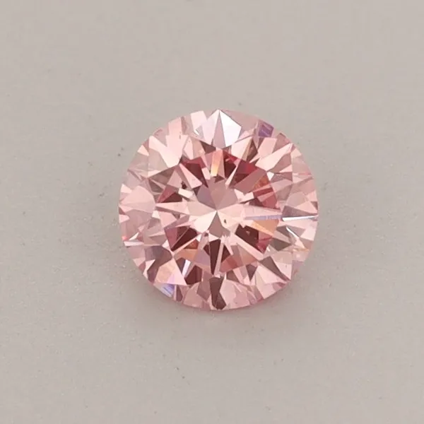 0.35ct ROUND Fancy Vivid Pink VS2 Coloured Lab diamond