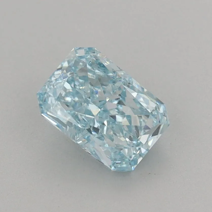 1.05ct RADIANT Fancy Vivid Blue VVS2 Coloured Lab diamond