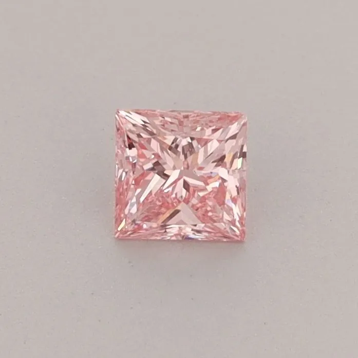 0.33ct PRINCESS Fancy Vivid Pink VS2 Coloured Lab diamond