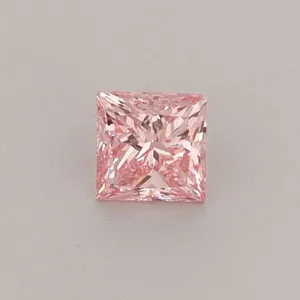0.33ct PRINCESS Fancy Vivid Pink VS2 Coloured Lab diamond