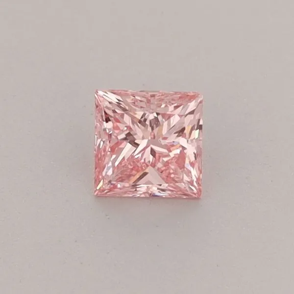 0.33ct PRINCESS Fancy Vivid Pink VS2 Coloured Lab diamond