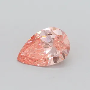 0.51ct PEAR Fancy Vivid Pink SI2 Coloured Lab diamond
