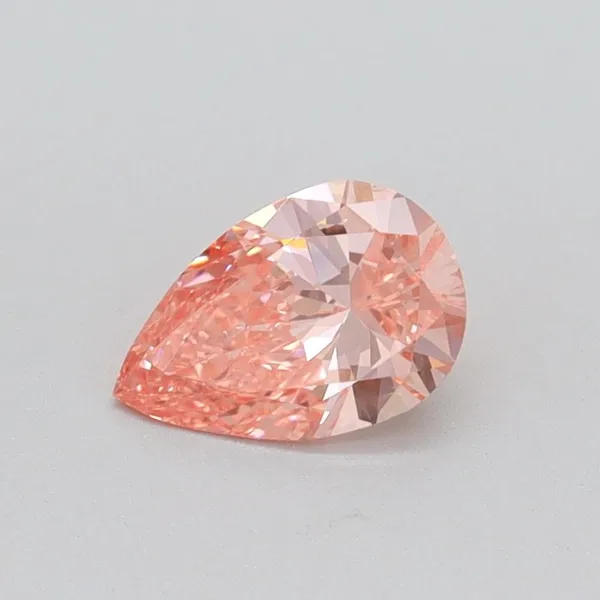 0.51ct PEAR Fancy Vivid Pink SI2 Coloured Lab diamond