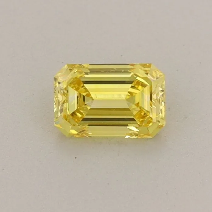 0.37ct EMERALD Fancy Intense Yellow VVS2 Coloured Lab diamond