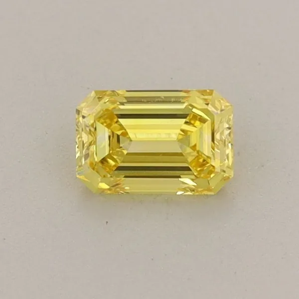0.37ct EMERALD Fancy Intense Yellow VVS2 Coloured Lab diamond
