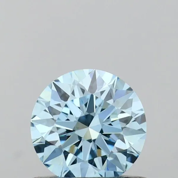 0.55ct ROUND Fancy Vivid Blue VVS2 Coloured Lab diamond