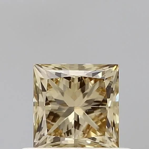 0.62ct PRINCESS Fancy Light Brownish Yellow VS2 Coloured Lab diamond