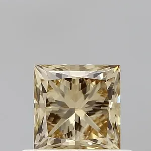 0.62ct PRINCESS Fancy Light Brownish Yellow VS2 Coloured Lab diamond