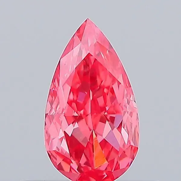 0.60ct PEAR Fancy Vivid Pink VVS2 Coloured Lab diamond