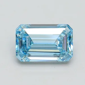 1.1ct EMERALD Fancy Intense Blue VVS2 Coloured Lab diamond