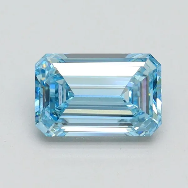 1.1ct EMERALD Fancy Intense Blue VVS2 Coloured Lab diamond