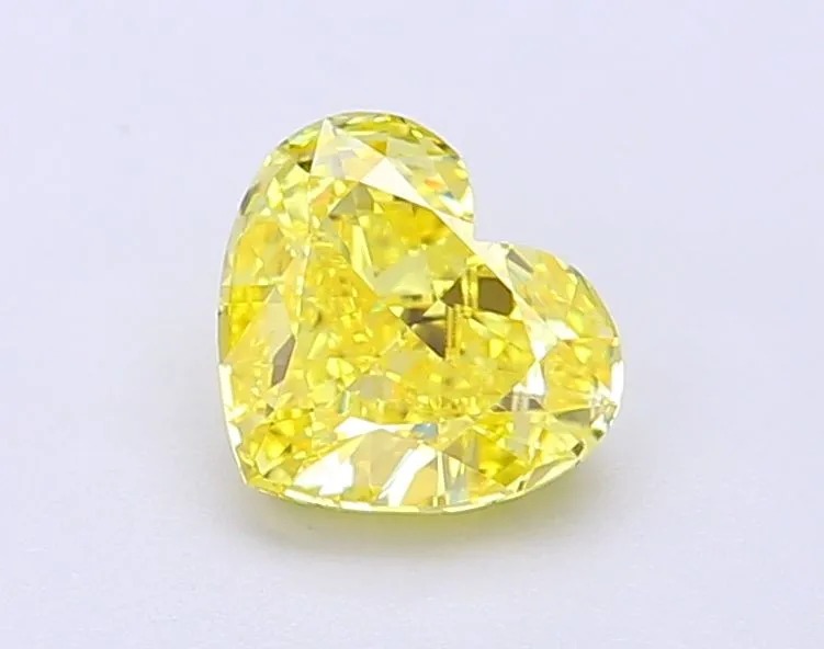 1.00ct HEART Fancy Vivid Yellow VVS2 Coloured Lab diamond